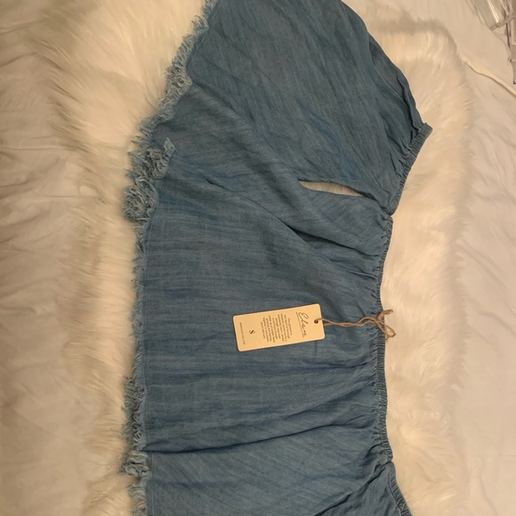 ✨NWT ELAN OFF THE SHOULDER DENIM TOP size S - Picture 6 of 8
